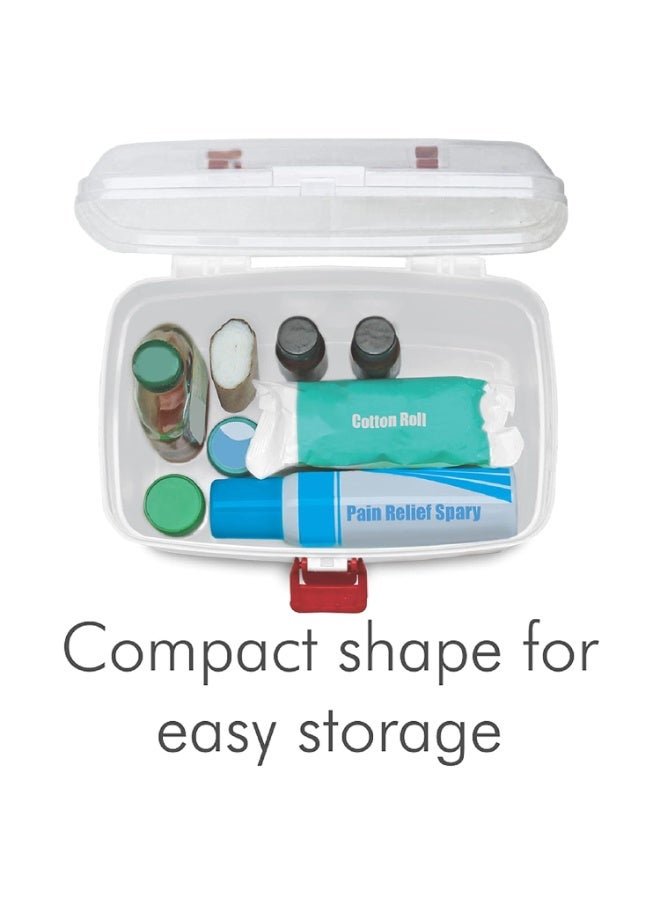 MILTON Plastic Medicine Box, First Aid Box, Detachable Tray with Handle, Emergency Indoor Outdoor Medical Utility Cabinet Organizer, Transparent, Portable & Lockable Container, White - Image 5